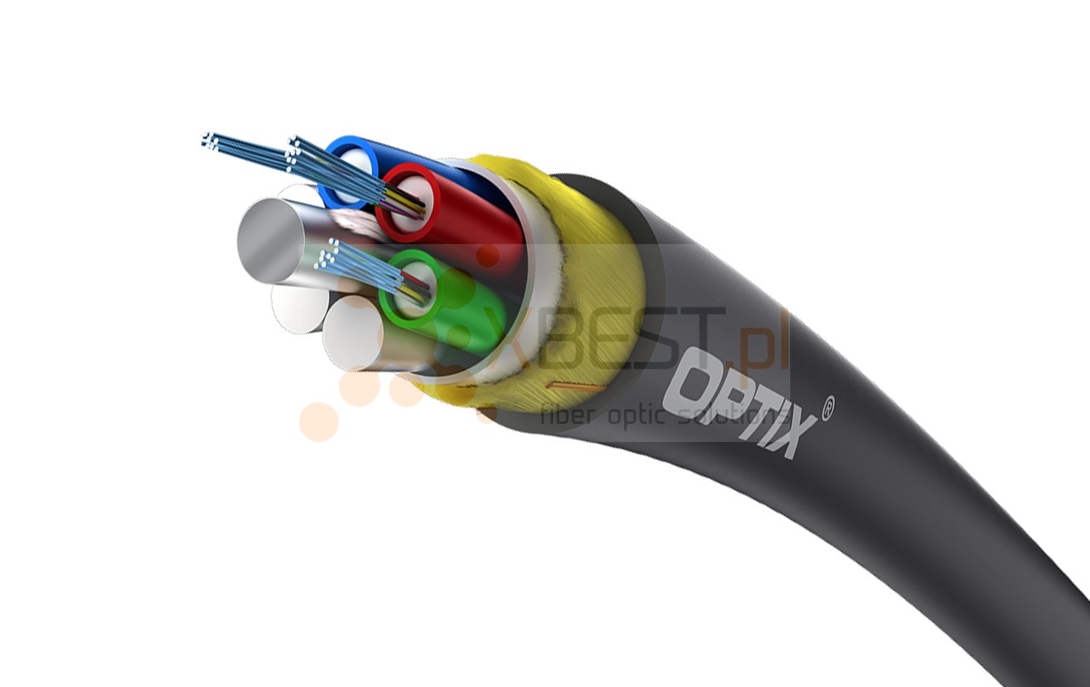 OPTIX cable ADSS-XOTKtsdD AC206 24x9/125 2T12F ITU-T G.652D 4.0kN (SPAN 100m)