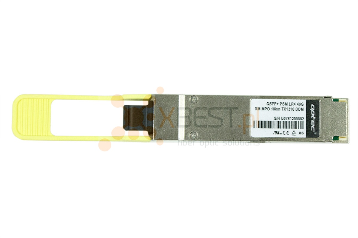 QSFP+ LR4 PSM (PLR4L) OPTEC, 40G, SMF MPO/MTP, 4.5dB (2km) DFB/PIN, 1310nm, DDM