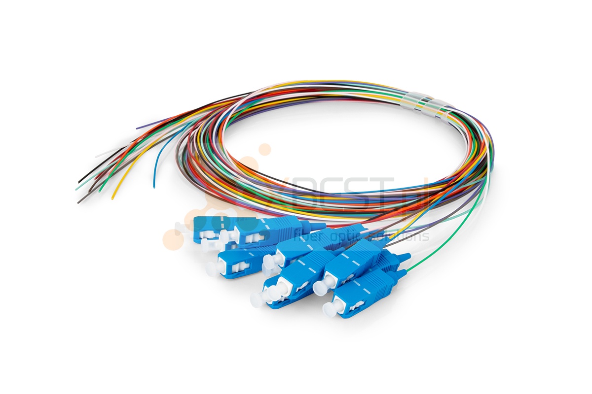 12x Pigtail (Box) ConnLink GOLD SC/UPC G.657A2 2M 0.9/0.25mm Colored LSZH Semi tight buffer