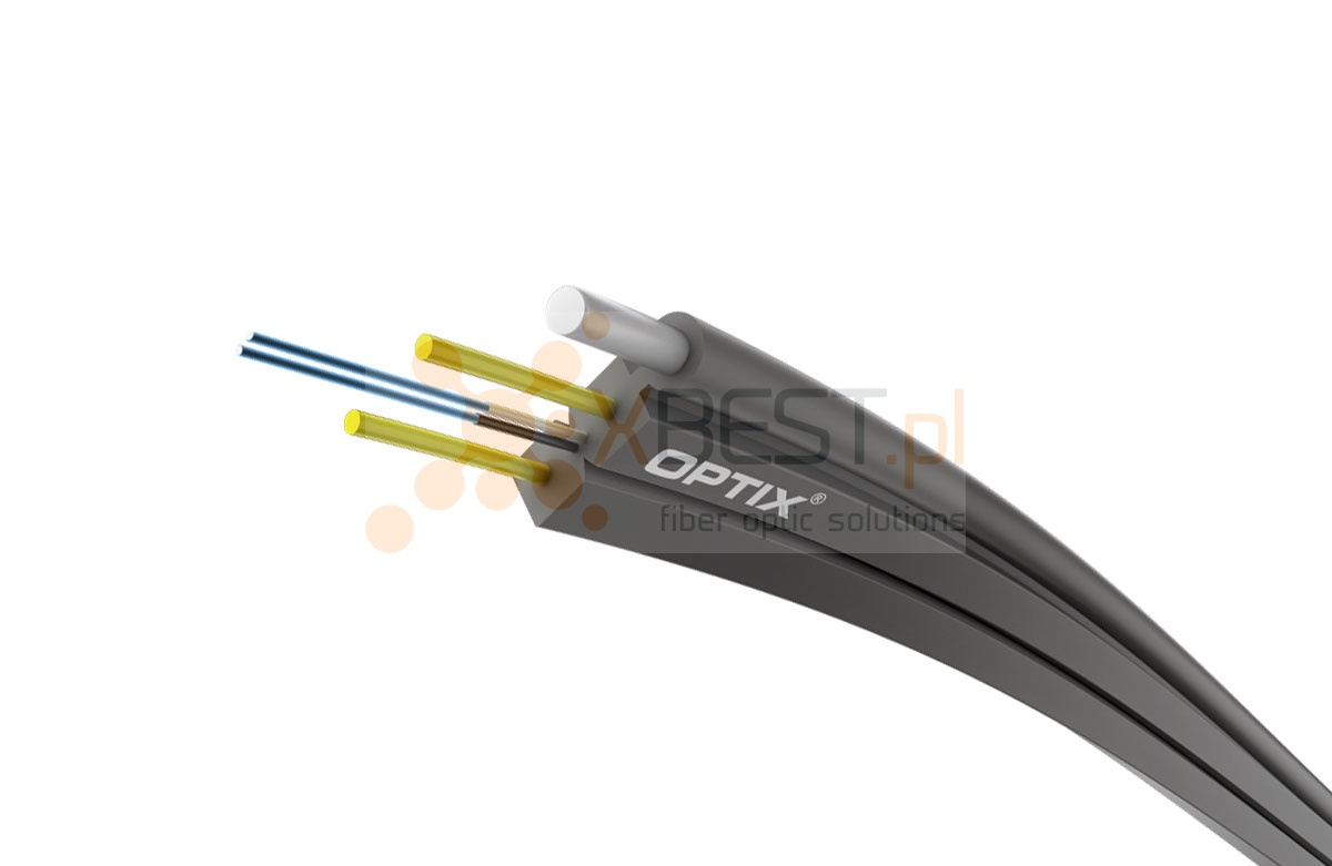 OPTIX cable S-NOTKSdp FRP + 2x ARP OACC301 4F G.657A2 BLACK 1km/box