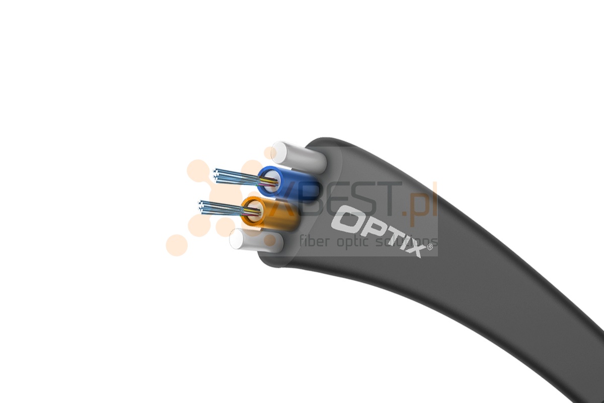 OPTIX cable FLAT Z-XOTKtsdp FC202 48x9/125 2T24F ITU-T G.652D 1.5kN (SPAN 70m)