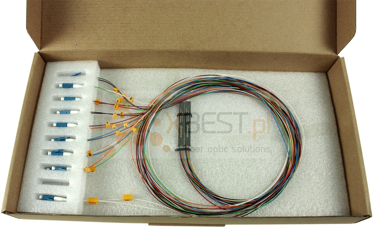 Splitter PLC LC/UPC SM G.657A1 0.9mm 1M STEEL 1x8