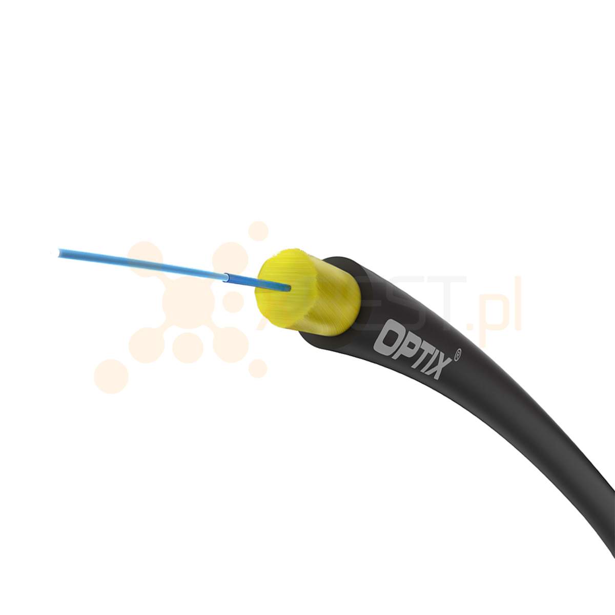 OPTIX cable AirFlow S-QOTKSdD 1x9/125 (250µm) ITU-T G.657A2 0.8kN (SPAN 80m) - 2000m BOX