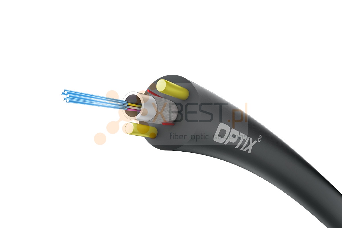 OPTIX cable GLASS PLUS Z-XOTKtcdDb 4x9/125 ITU-T G.652D 1.2kN (SPAN 50m)