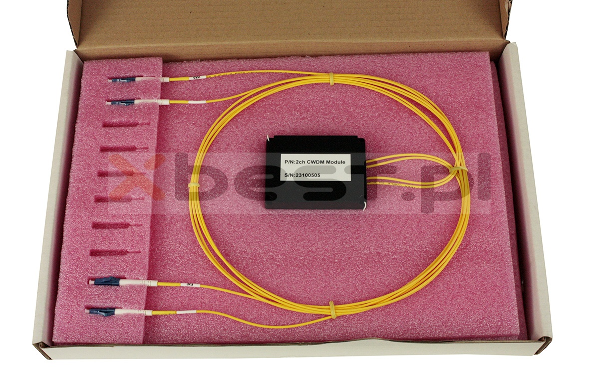 CWDM Mux/Demux OPTO, 2CH(1310nm, 1610nm), 1 transmission/1 fiber, 2.0mm SM G657A, LC/UPC (ABS BOX)