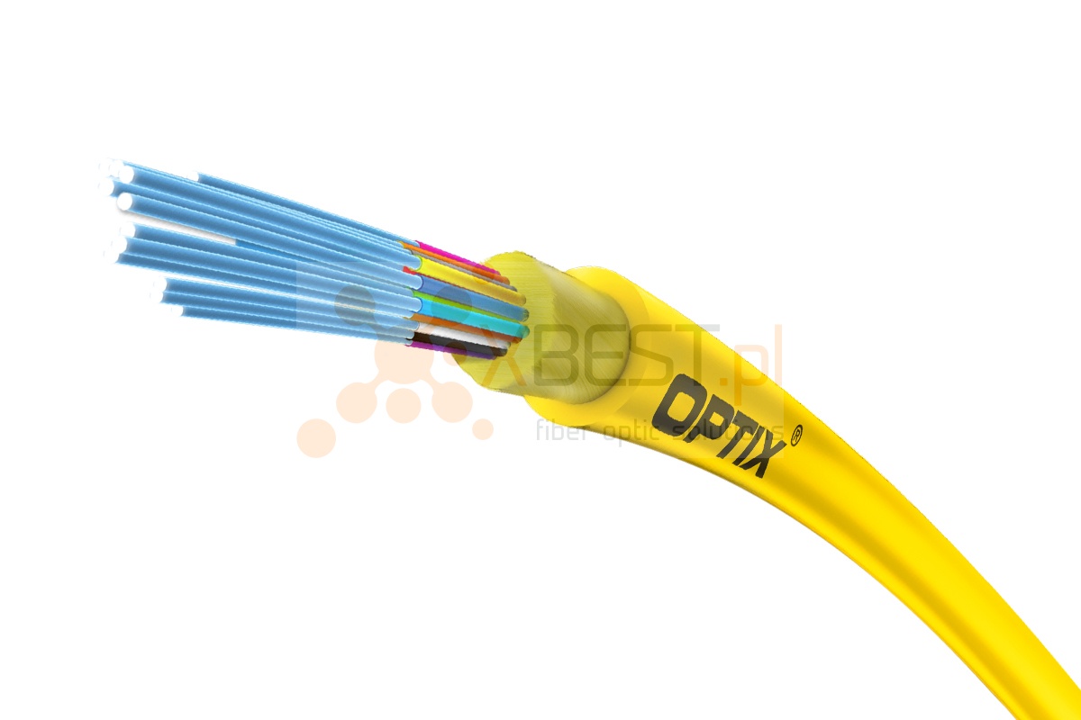 OPTIX cable Multi LSZH B2ca W-NOTKSdD INFC101 6x9/125 ITU-T G.657A1 5.2/0.9mm 0.5kN YELLOW - 1000m BOX