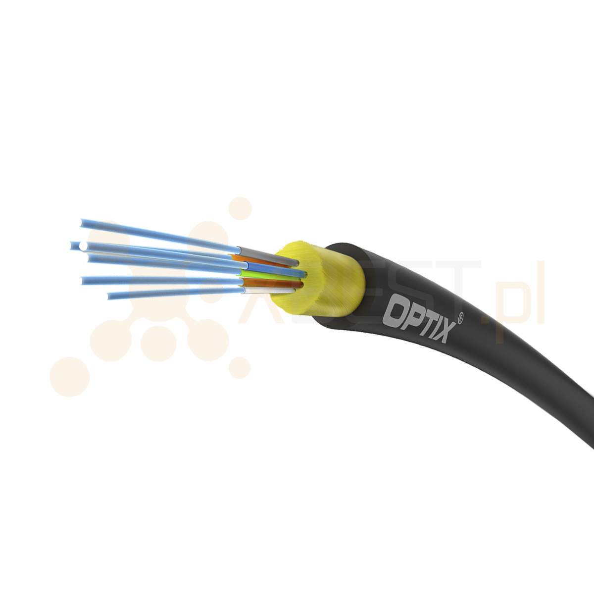 OPTIX cable AirFlow S-QOTKSdD CC101 6x9/125 ITU-T G.657A2 0.8kN (SPAN 80m) - 2000m DRUM