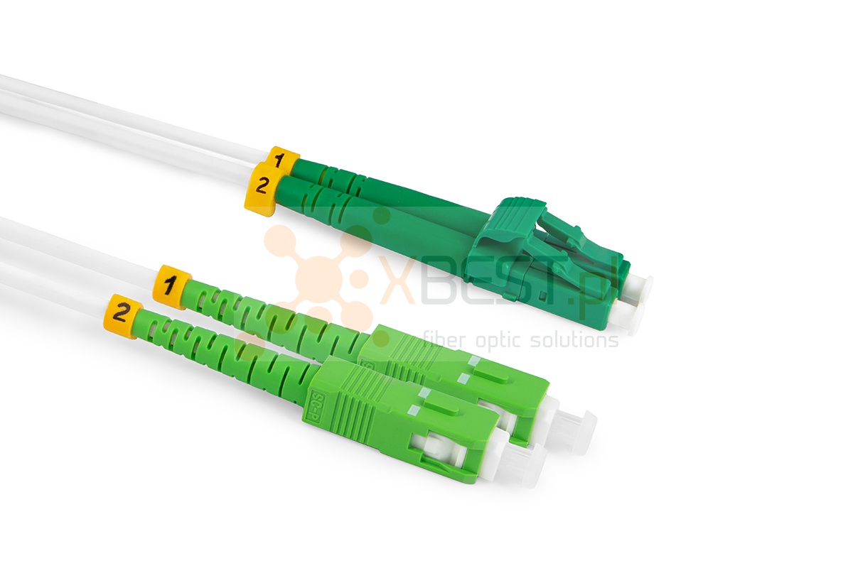 Patchcord ConnLink SILVER LC/APC-SC/APC G.657A2 DUPLEX 1M 2.0mm WHITE LSZH