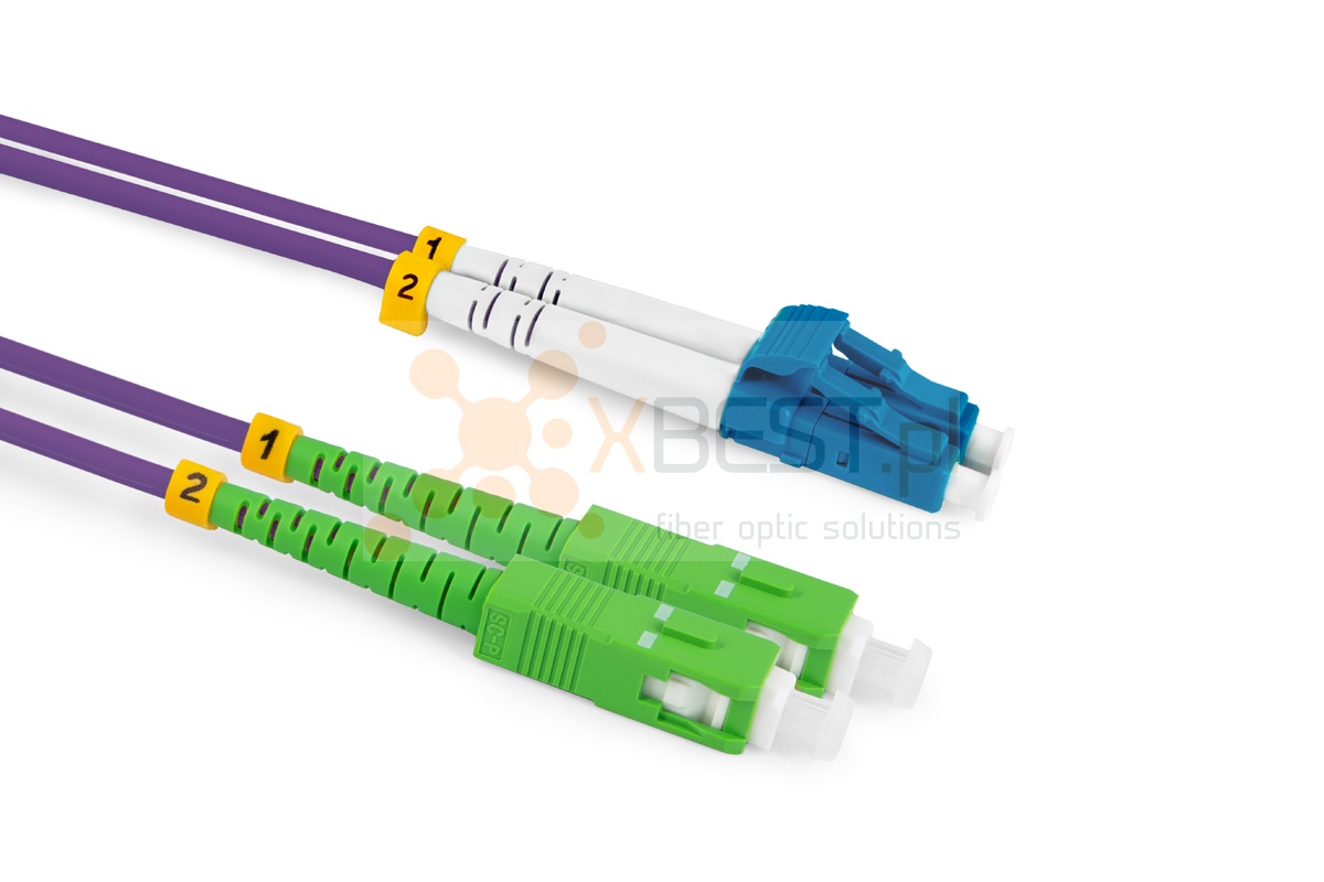 Patchcord ConnLink GOLD LC/UPC-SC/APC G.657B3 DUPLEX 10M 2.0mm VIOLET LSZH