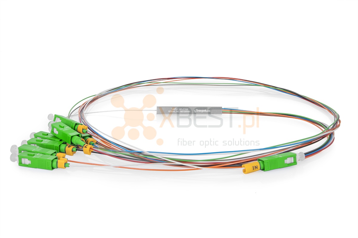 Splitter PLC SC/APC SM G.657A1 0.9mm 1M STEEL 1x6