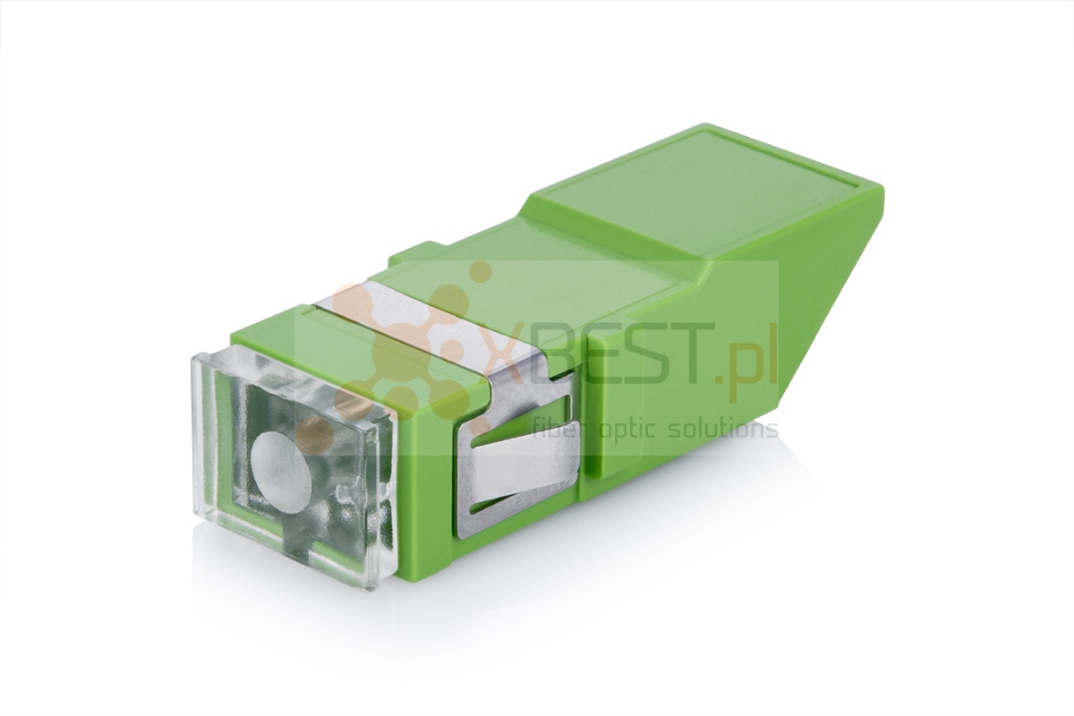Adapter OPTO SC/APC, SM, SIMPLEX, with FLAP, no flange (z klapką, bez kołnierza)