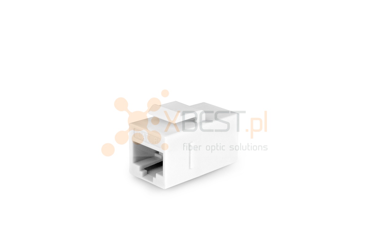 Adapter RJ45, łącznik modularny keystone Cat 6 UTP, biały