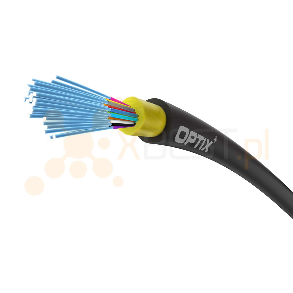 OPTIX cable AirFlow S-QOTKSdD 24x9/125 ITU-T G.657A2 0.8kN (SPAN 80m) - 1000m BOX