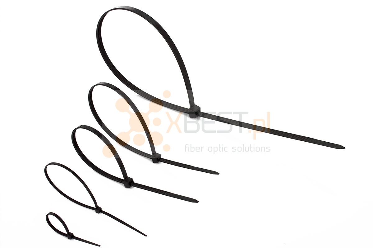 Opaski zaciskowe PVC (trytytki) 1-zapięciowe, 200x2.5mm 500szt BLACK