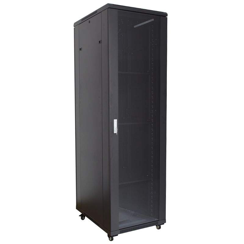 Server RACK cabinet with glass 42U 19" 600x600mm, black