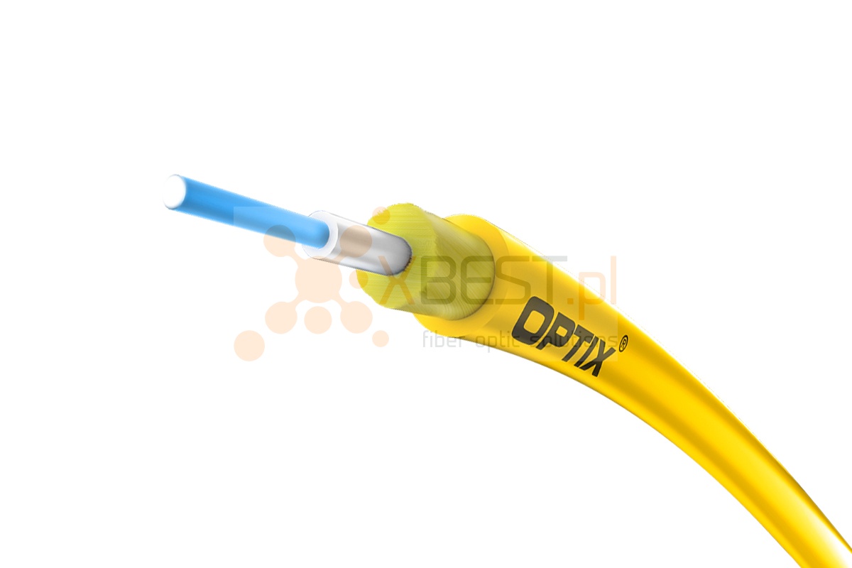OPTIX cable Multi LSZH B2ca W-NOTKSdD INFC101 1x9/125 ITU-T G.657A1 3.0/0.9mm 0.5kN YELLOW - 1000m BOX