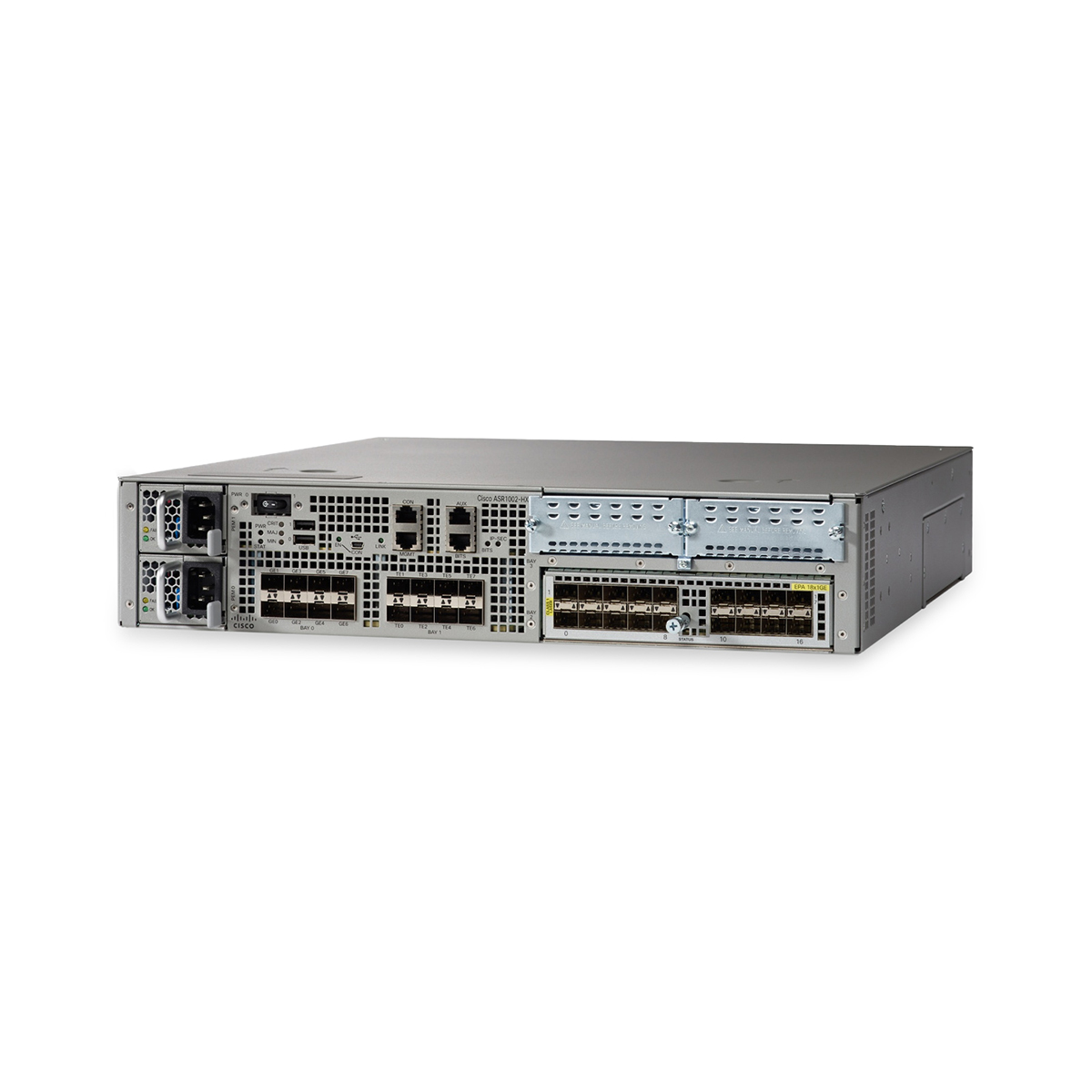 Cisco ASR 1002-HX 8x 1G SFP, 8x 10GE SFP+, 16 GB DRAM, 1U, 100 Gbps, 2x DC [REF]