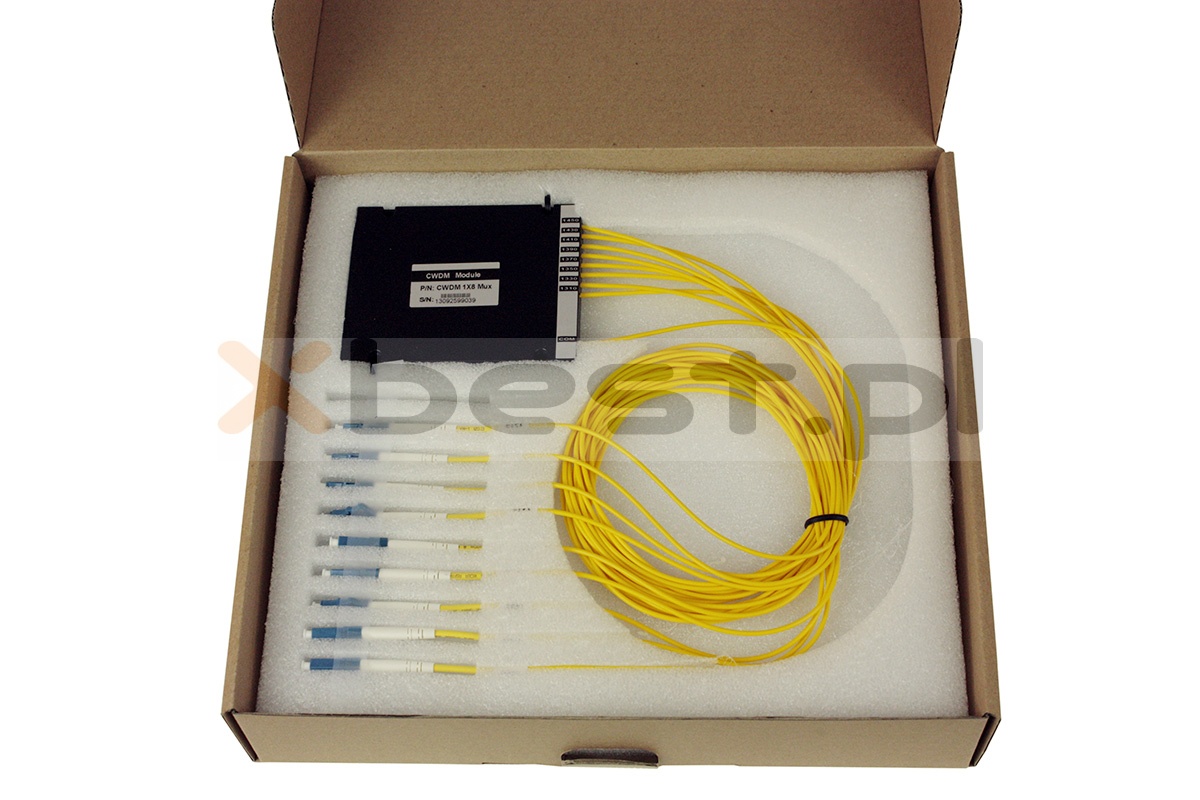 CWDM Mux/Demux OPTO, 8CH(nm) + 1310nm, 4 transmissions/1 fiber, 2.0mm SM G657A, LC/UPC (ABS BOX)
