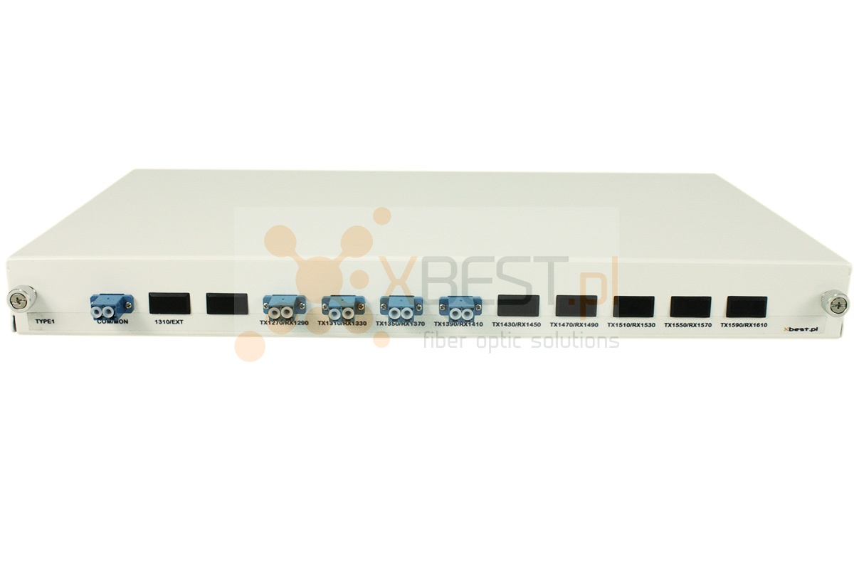 CWDM Mux/Demux OPTO, 8CH(nm) +Exp +Mon, 4 transmission/1 fibre, LC/UPC (1U)