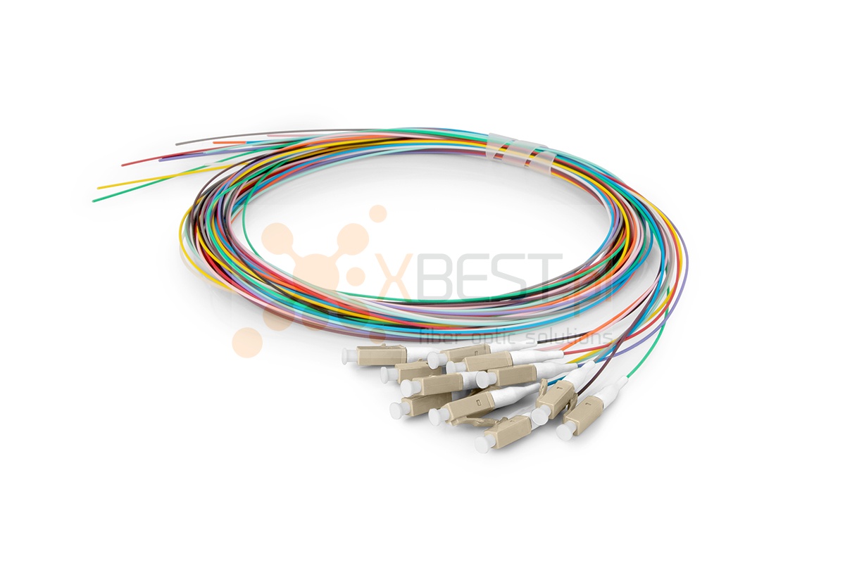 12x Pigtail (Box) ConnLink SILVER LC/UPC OM3 2M 0.9/0.25mm Colored LSZH Semi tight buffer