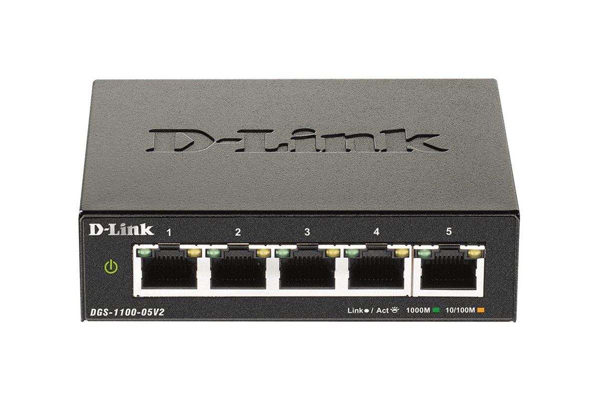 DGS-1100-05V2/E 5x10/100/1000BaseT ports Gigabit Smart Managed Switch