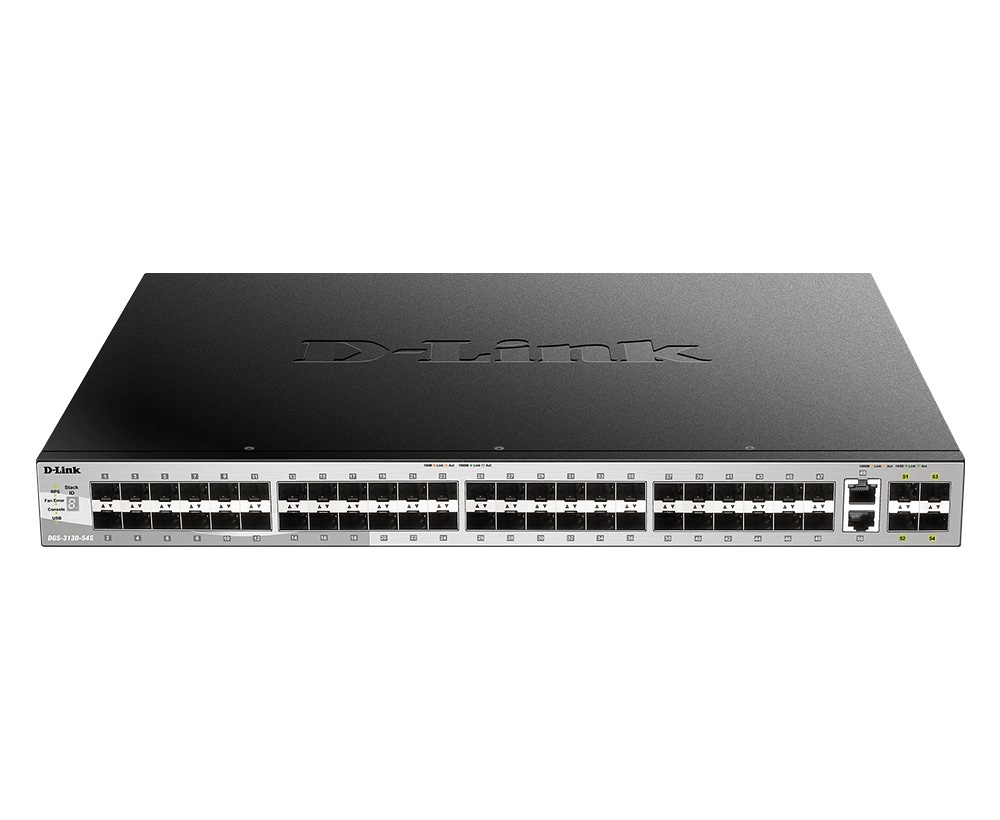 DGS-3130-54S/SI 48xSFP + 2x 10GBASE-T + 4xSFP+ Ports Layer 3 stackable Gigabit Switch