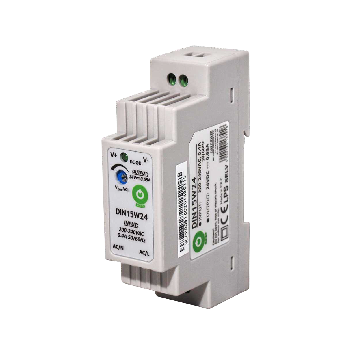 Zasilacz impulsowy DIN 24V/0.63A, DIN15W24