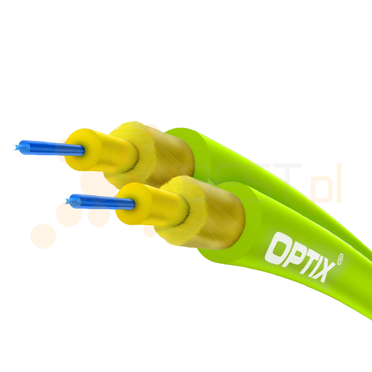 OPTIX cable DUPLEX Eca W-NOTKSdD INAC201 2x50/125 OM5 2.0/0.9mm LIME 0.3kN - 1000m BOX