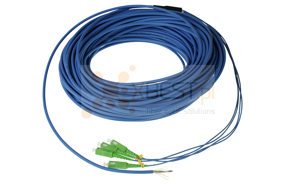Pigtail zbrojony OPTO, 4x SC/APC, SM G657A2, 100M