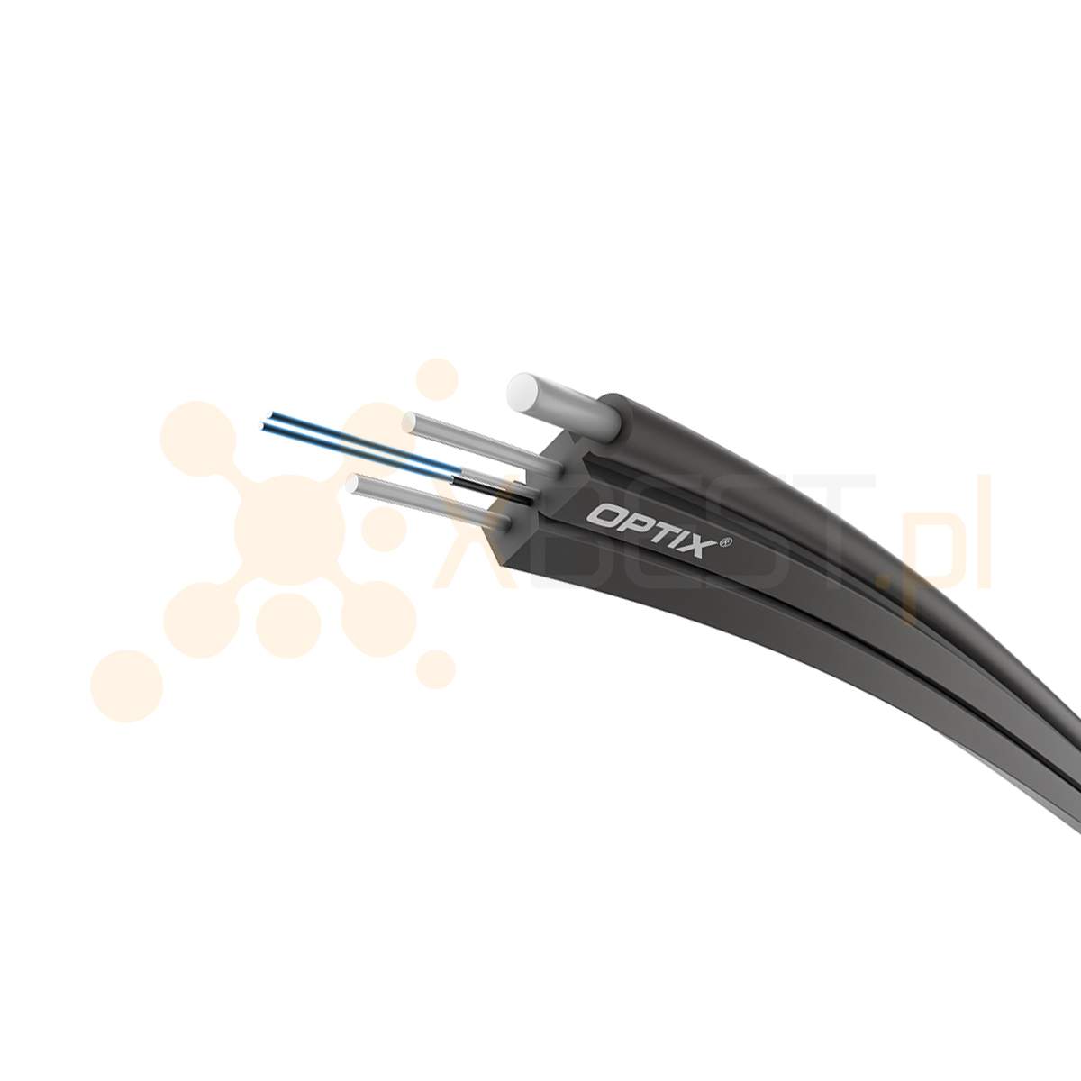 OPTIX cable S-NOTKSdp FRP + 2x FRP OACC302 1F G.657A2 BLACK 1km/box