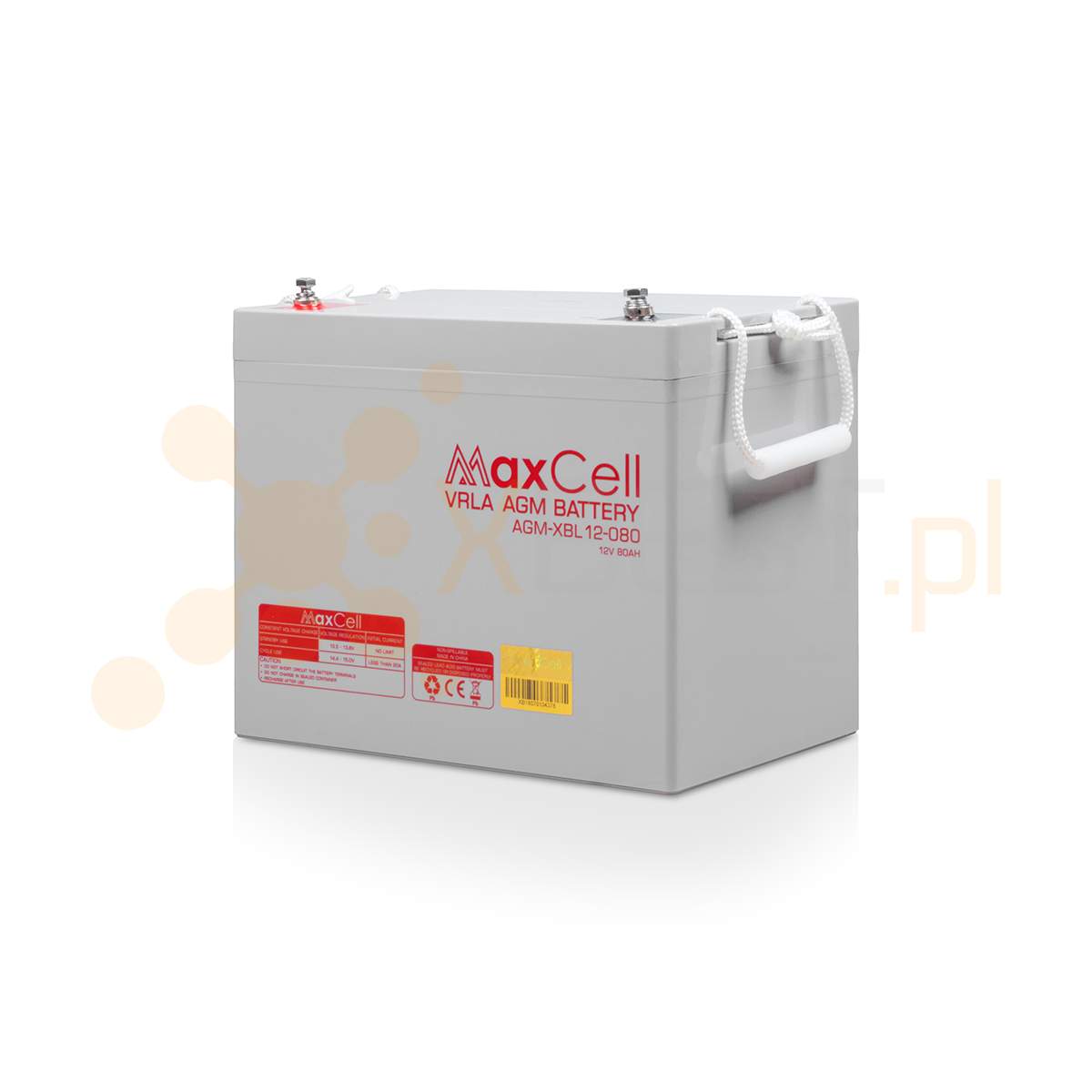 Akumulator AGM, XBL 12-80 (12V 80Ah M6/T16)