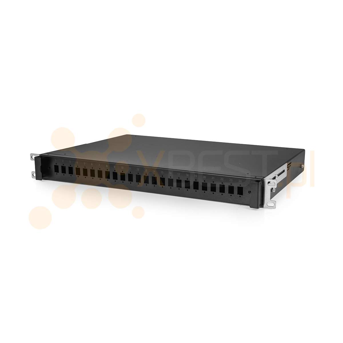 Przełącznica światłowodowa 19" SLIDE, 24x SC Simplex, 1U, czarna