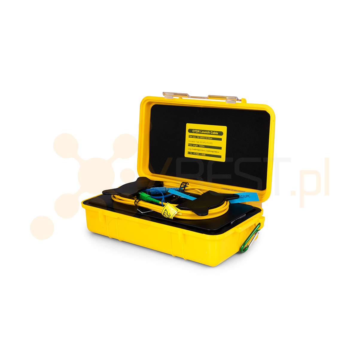 OTDR Launch cable BOX, 9/125um, 1km, SC/APC-SC/UPC (rozbiegówka) 