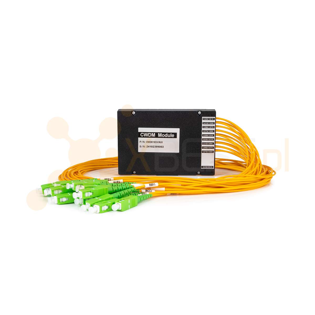 CWDM Mux/Demux OPTO, 18CH(nm) +Mon, 9 transmissions/1 fiber, 2.0mm SM G657A, SC/APC (ABS BOX)