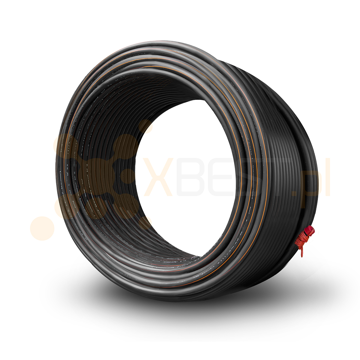 Rura RHDPE 32 x 2,9 mm czarna/paski pomarańczowe z pilotem (zwoje 125 m)