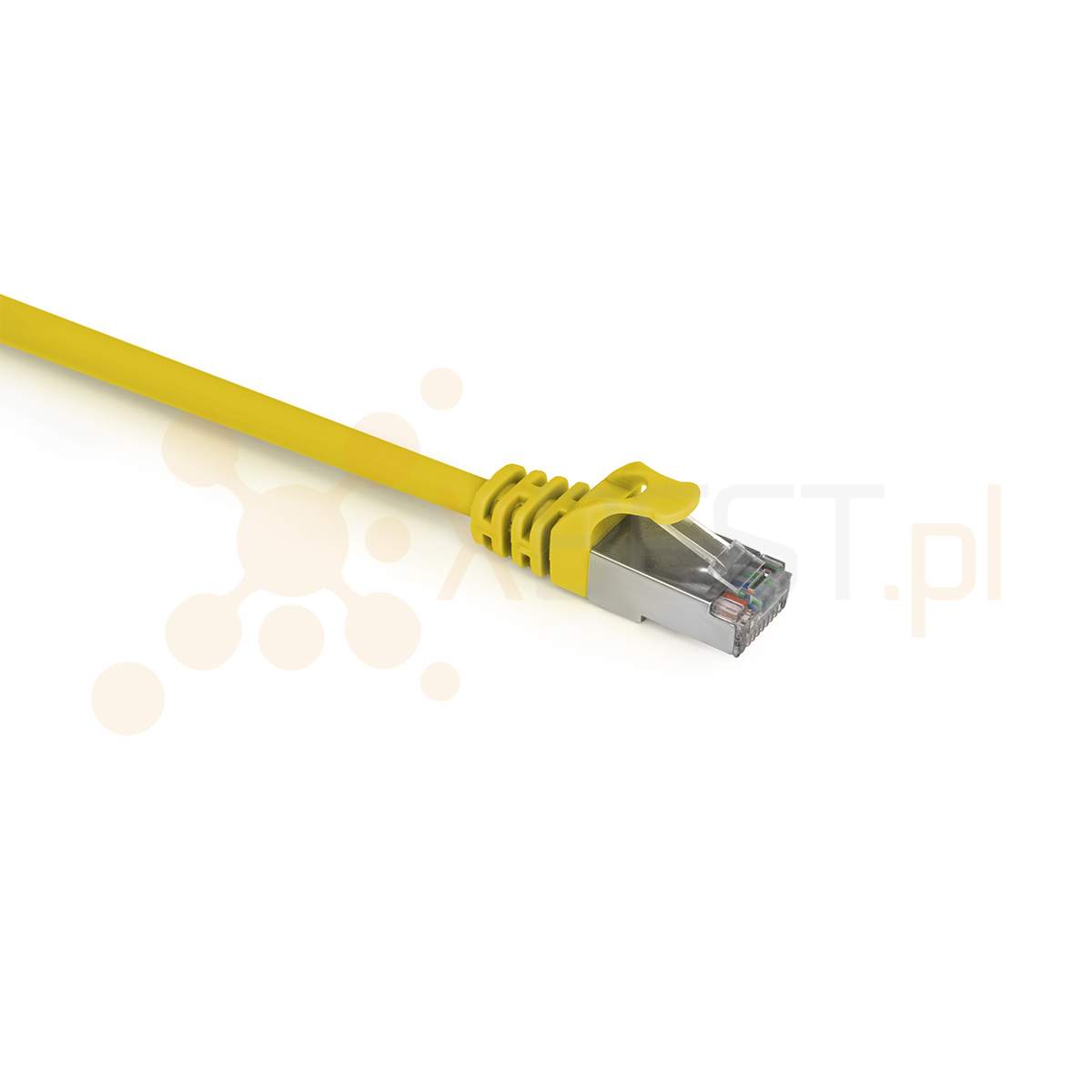 Patchcord S/FTP Cat 6A, LSZH, 1m, Żółty