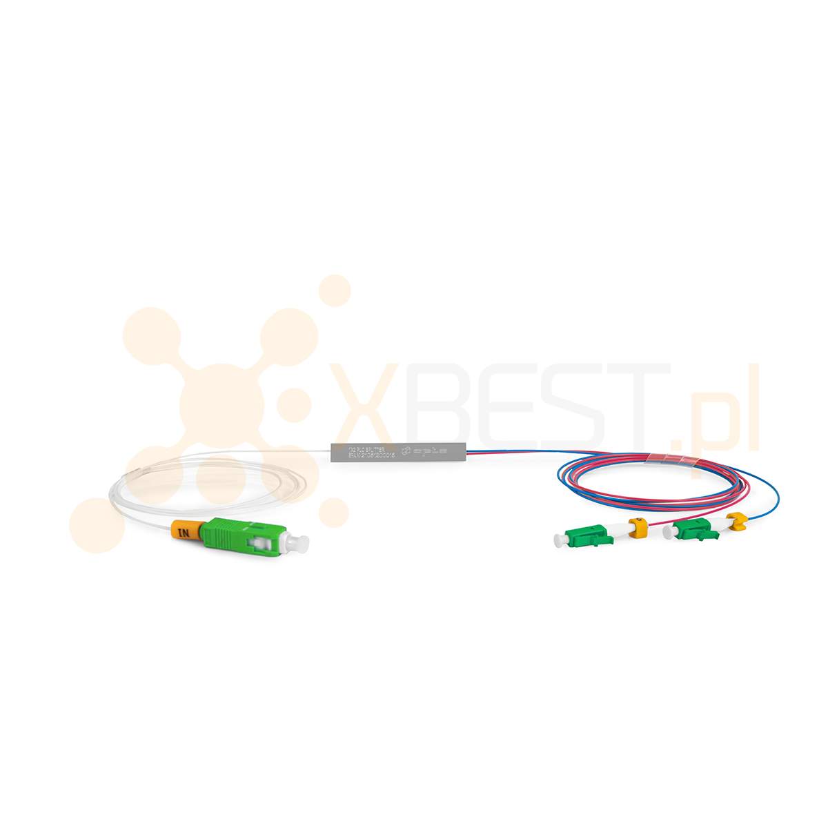 Splitter PLC SC/APC-IN LC/APC-OUT SM G.657A1 0.9 mm 1m STEEL 1x2