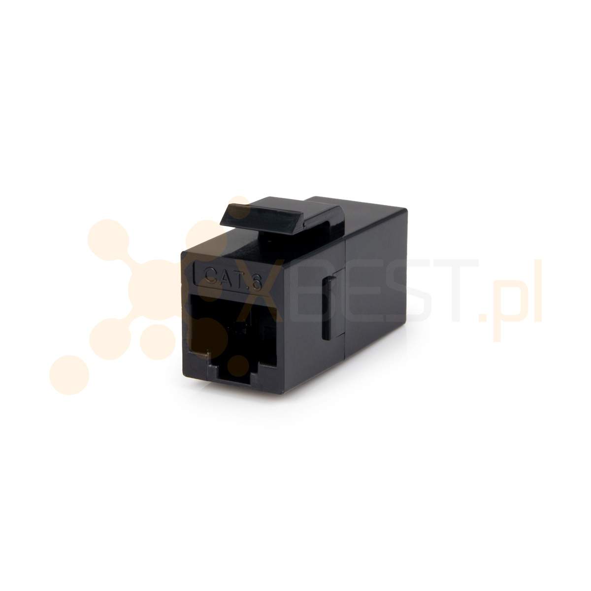 Adapter RJ45, łącznik modularny keystone Cat 6 UTP, czarny