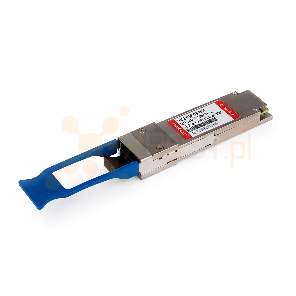 QSFP28 PIR4 OPTEC, 100G, SM MPO, 10km, Tx:4x 1310nm/Rx:4x 1310nm, DDM