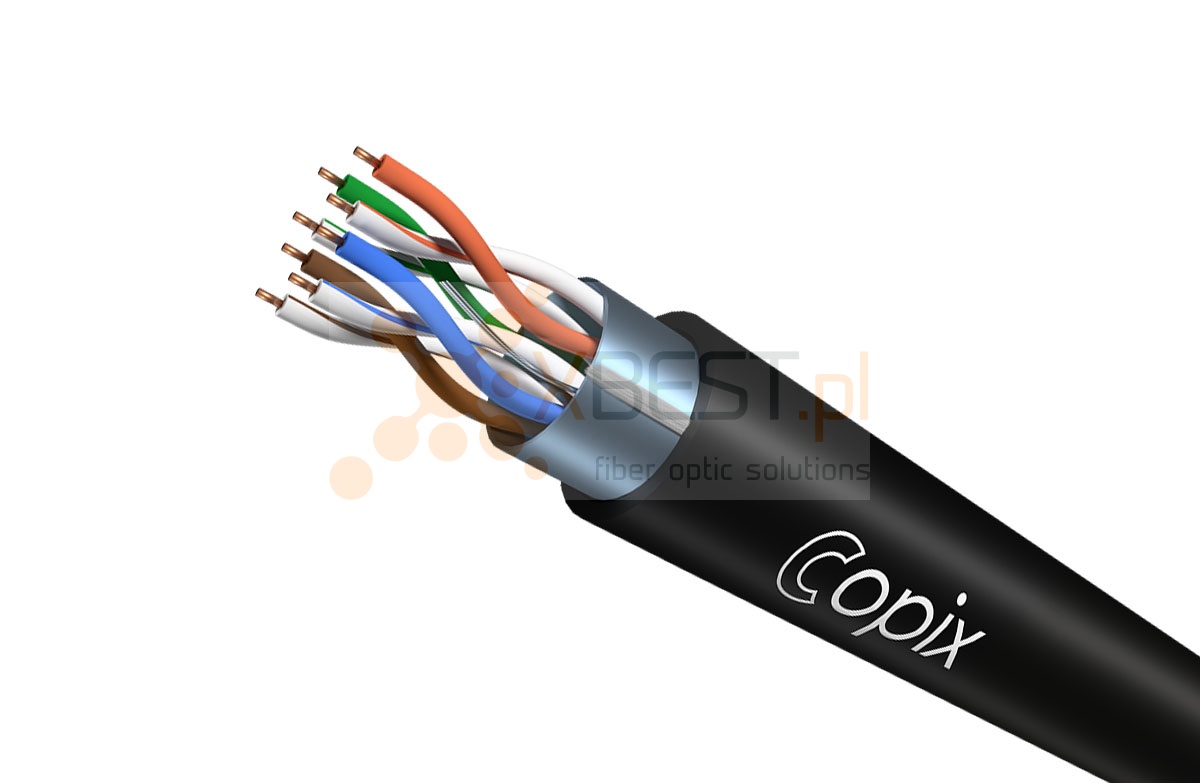 Kabel instalacyjny Copix CAT5E F/UTP AWG24 (0.51mm) PE BLACK (Outdoor) 305m BOX