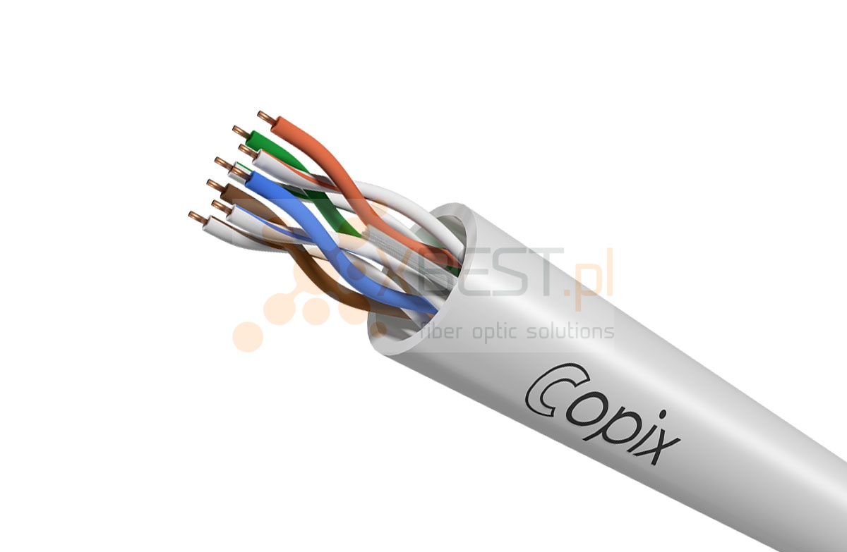 Kabel instalacyjny Copix CAT5E U/UTP AWG24 (0.51mm) LSZH WHITE 305m BOX