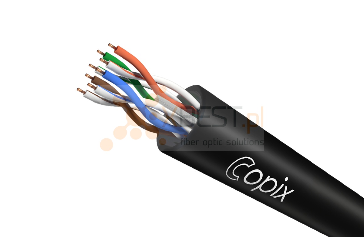 Kabel instalacyjny Copix CAT5E U/UTP AWG24 (0.51mm) PE BLACK (Outdoor) 305m BOX