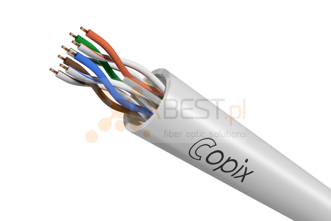 Kabel instalacyjny Copix CAT5E U/UTP AWG24 (0.51mm) FR PVC WHITE 305m BOX