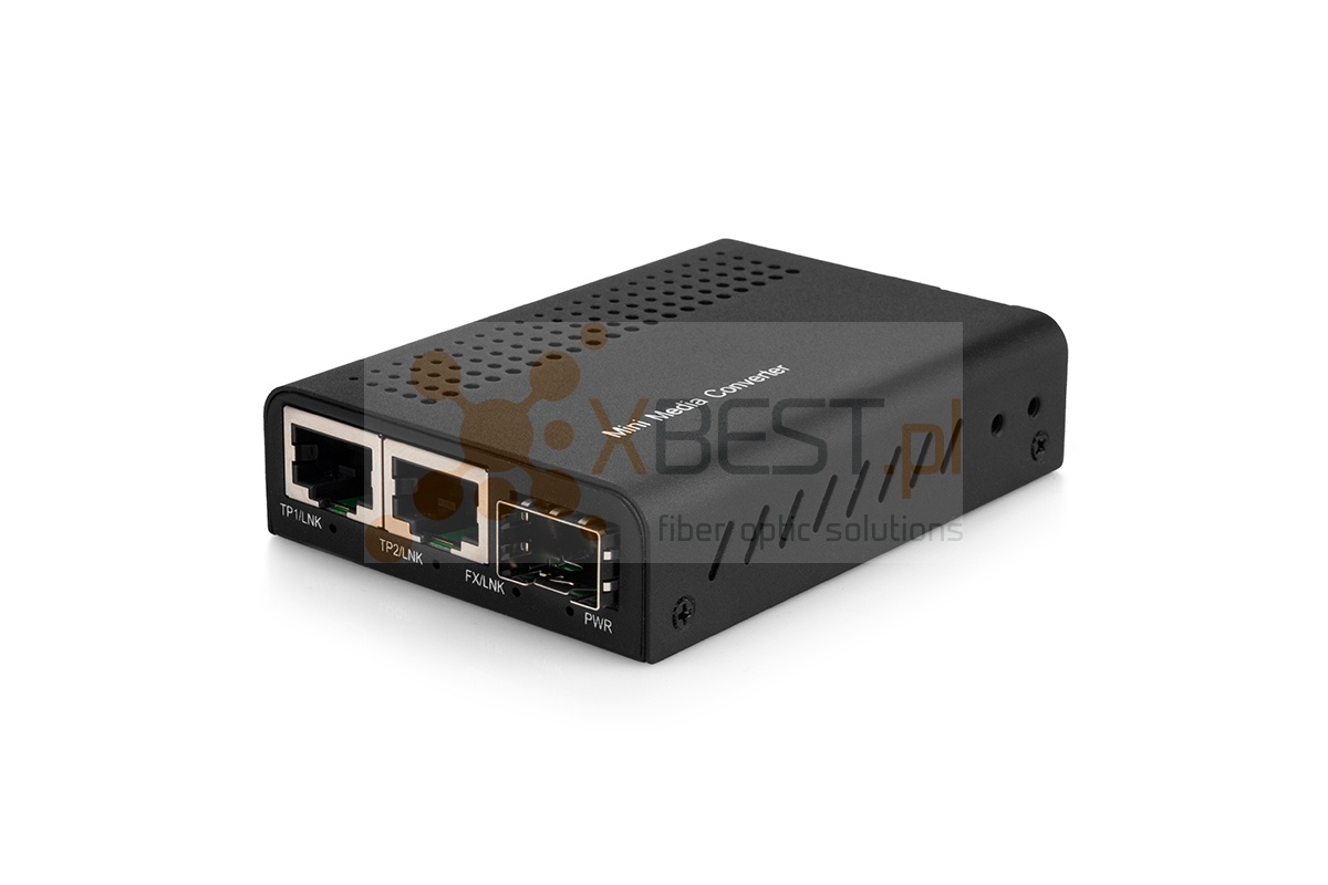 Converter Mini OptecLink SFP PORT 12S-MC-2TX1FX-1G, 2xGE, 1xSFP ports