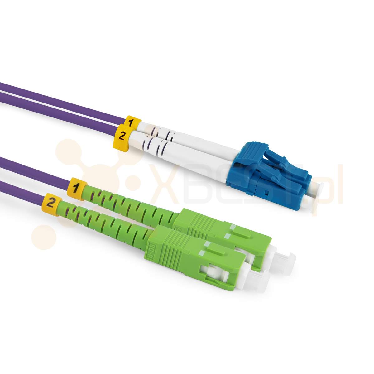 Patchcord ConnLink SILVER LC/UPC-SC/APC G.657B3 DUPLEX 1.5M 2.0mm VIOLET LSZH