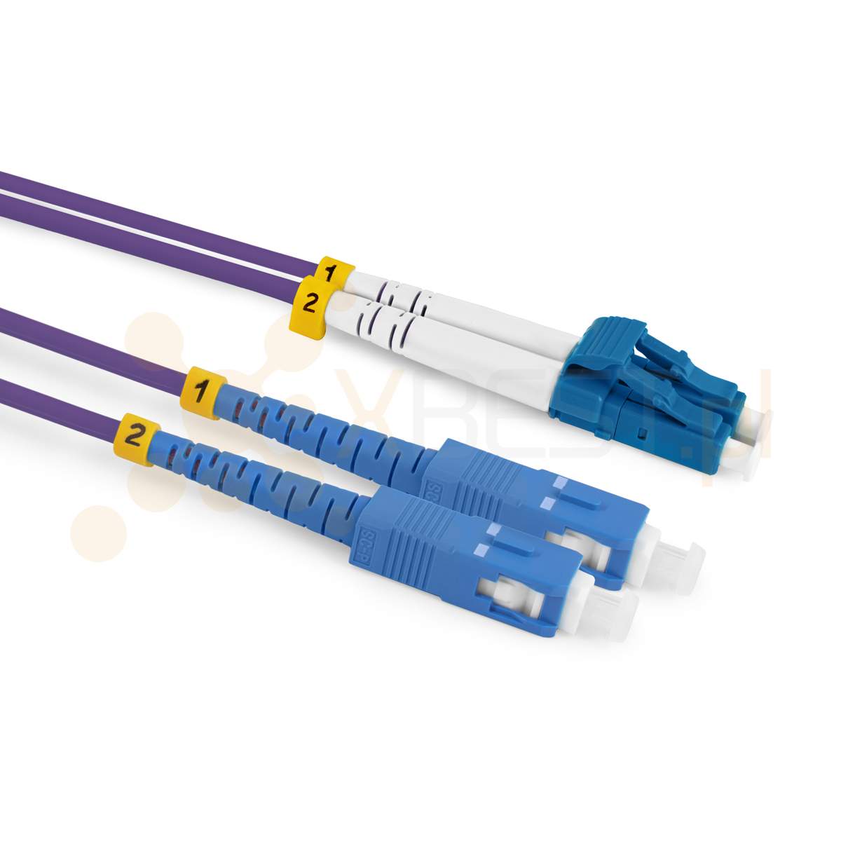 Patchcord ConnLink SILVER LC/UPC-SC/UPC G.657B3 DUPLEX 0.5M 2.0mm VIOLET LSZH