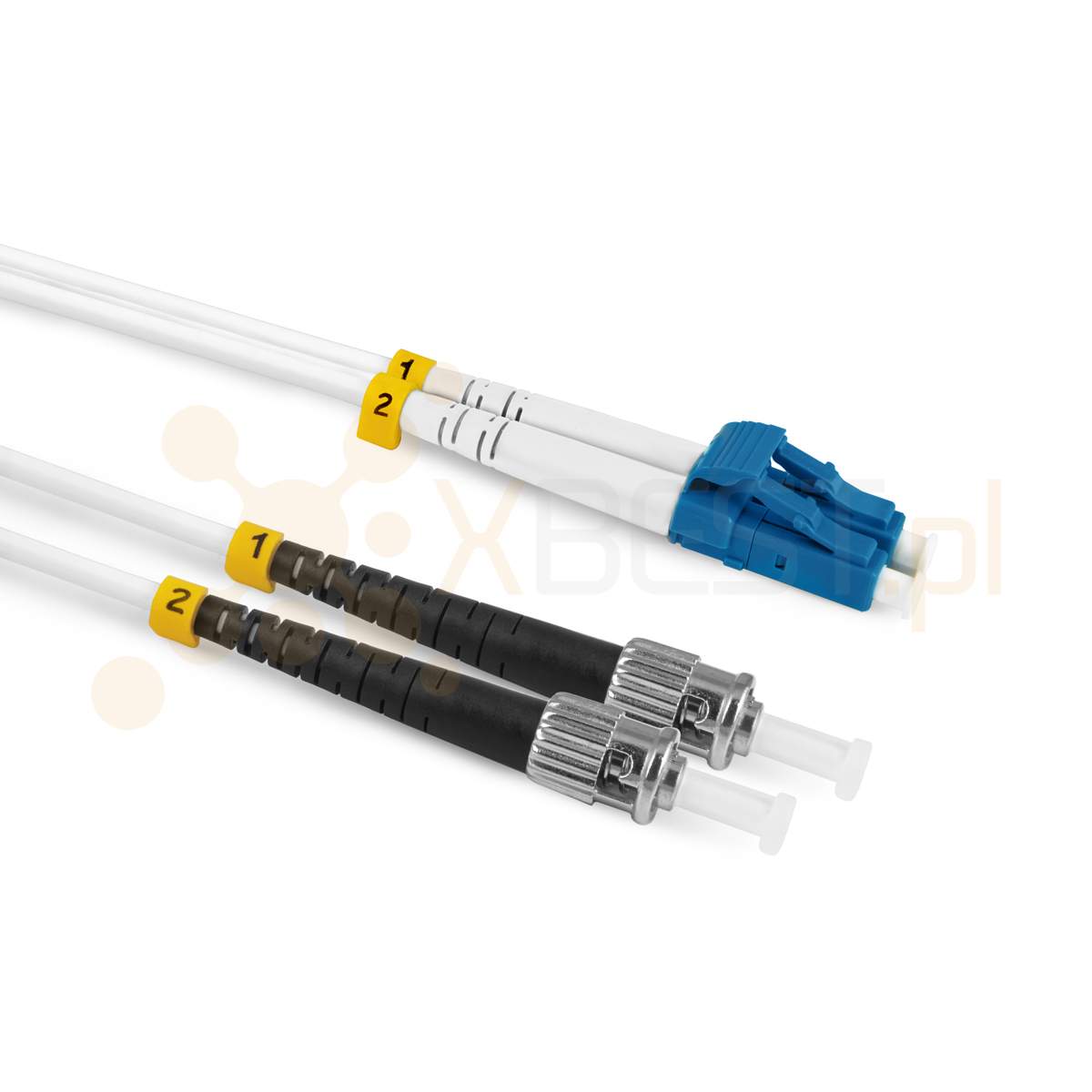 Patchcord ConnLink SILVER LC/UPC-ST/UPC G.657A2 DUPLEX 1M 3.0mm WHITE LSZH