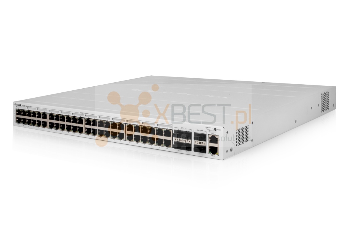 MikroTik CRS354-48P-4S-2Q+RM Cloud Router Switch, 48xGE + 4xSFP+ + 2xQSFP+ Ports Layer 3 stackable Gigabit Switch