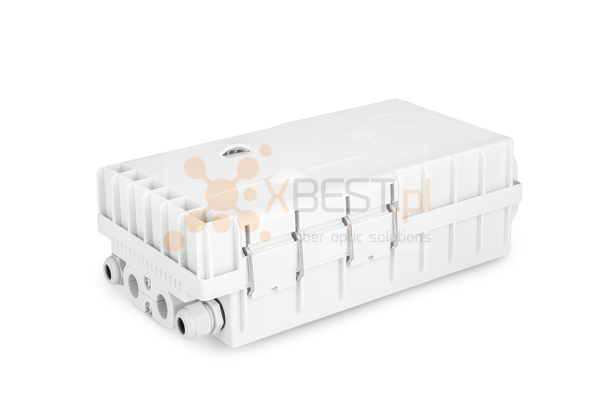 Fibre optic splice closure Tracom FTTX MDU H16F (2xPG + uncut port) +2x Cassette1x8 WHITE