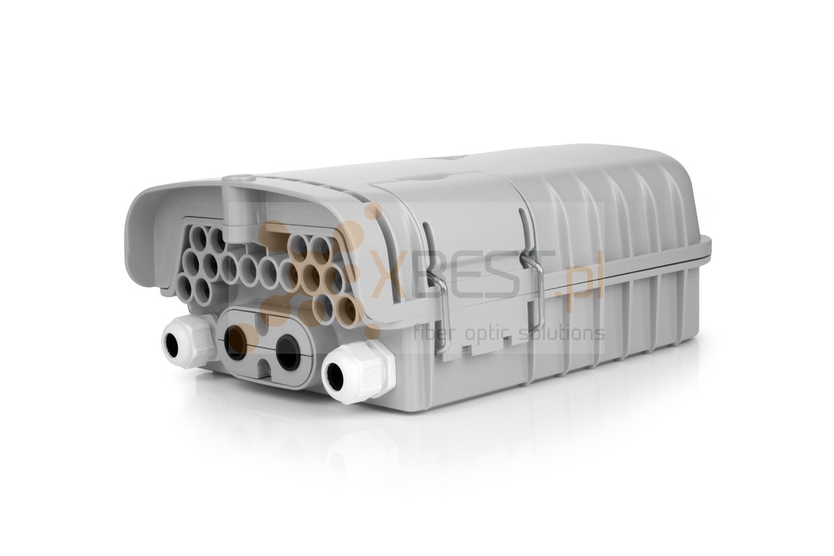 Mufa światłowodowa Tracom FTTX MDU J16 (2xPG + uncut port) +Patch Panel GRAY